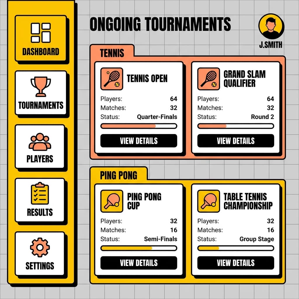 PlayOn Dashboard Mockup